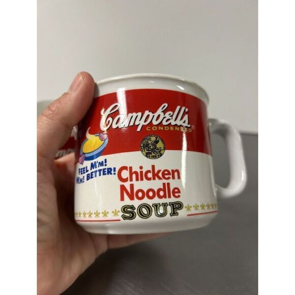 🌼5for$25🌼Campbell’s Chicken Noodle Soup White Tea Cup Coffee Mug 1997 - Picture 6 of 8